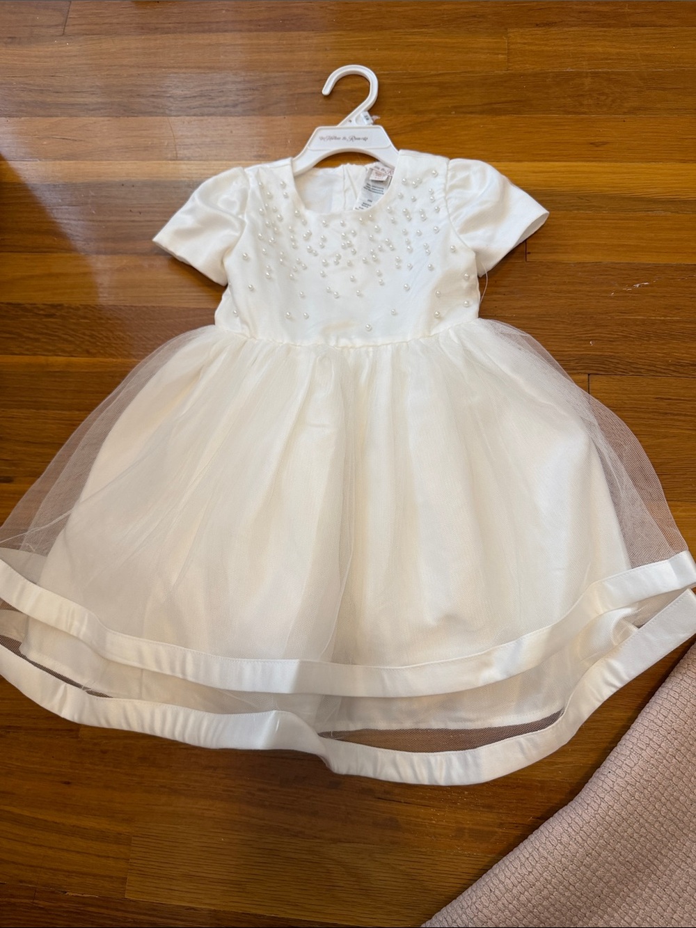 NWT White Pearl tulle Girls Party Dress